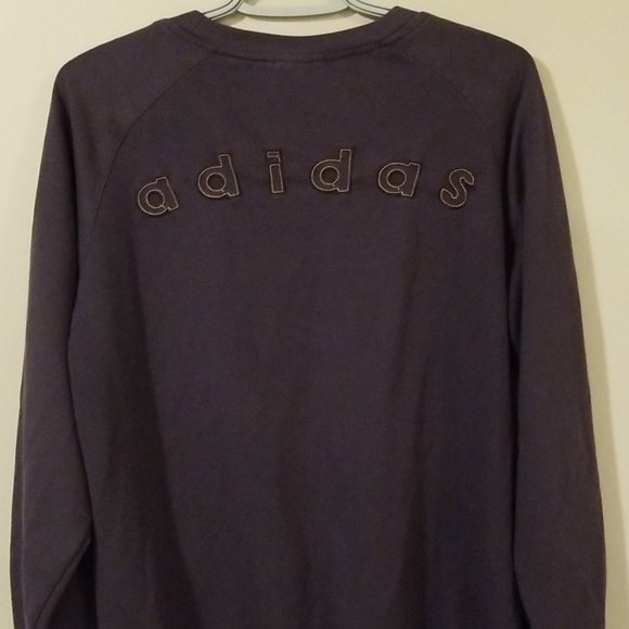 Vintage 90s Adidas Sweatshirt Crew Neck Purple Mens Embroidered Size XXL - Picture 2 of 3